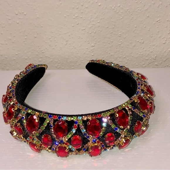 Ruby Red Large Crystal Headband - Picture 9 of 10
